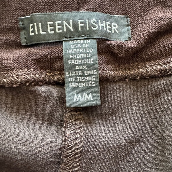 Eileen Fisher Brown Pull On Viscose Blend Casual Pants Size Medium - Picture 2 of 4